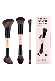 Jessup 6-in-3 Duo-End Face Brush Collection zestaw 3 pdzli do makijau T508 3 szt.