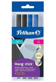D�ugopis Hang Stick 0,7mm nieb.+czarny 4sztPELIKAN