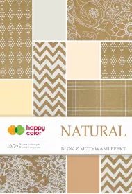 Happy Color Blok z motywami NATURAL, A4, 200g, 10 arkuszy 10 kartek