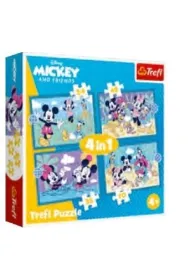 Puzzle 4w1 Zabawne zdarzenia Myszki Miki Trefl
