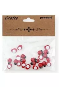 Penword Dekoracje drewniane biedronki 8x11 mm