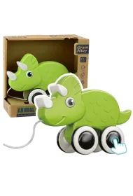 Dinozaur do ci�gni�cia na sznurku zielony LeanToys