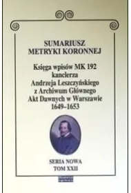 Sumariusz metryki koronnej T.XXII