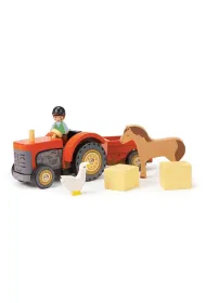 Traktor z przyczep� i akcesoriami drewniany Tender Leaf Toys