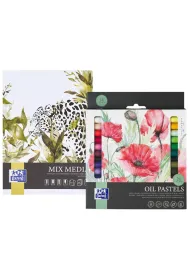 Oxford Pakiet: Pastele olejne Artistic multicolor + Blok artystyczny A5 24 kolory, 225g