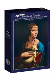 Puzzle 1000 el. Dama z �asiczk� Leonardo da Vinci 1489 Bluebird Puzzle