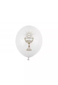 PartyDeco Balony IHS Pastel Pure White 30cm