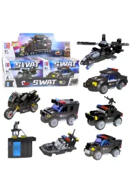 Klocki konstrukcyjne pojazdy SWAT 2w1 MIX