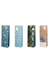 incood. Torba prezentowa na butelk�12x36 �wi�teczna mix