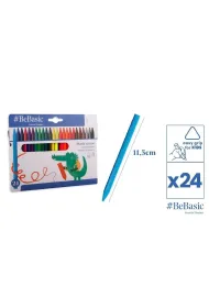 BeBasic Kredki plastikowe 24 kolory