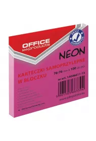 Office Products Karteczki samoprzylepne w bloczku Products 76x76mm 100k, neon r�owy