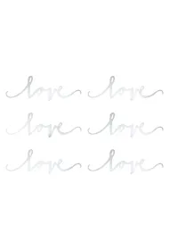 PartyDeco Dekoracje love srebrne 6x20 cm