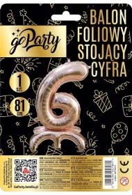 GoParty Balon foliowy stoj�cy 6 rose gold 81cm