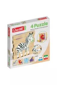 Drewniane klocki puzzle jungle 6 el * Quercetti