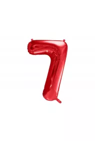 PartyDeco Balon foliowy 7 czerwony 86cm