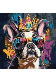 Ideyka Malowanie po numerach - Jasny buldog 40x40cm