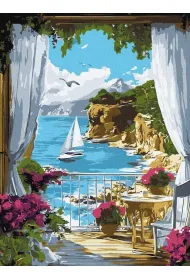 Ideyka Malowanie po numerach - S�oneczna przysta� 30x40cm