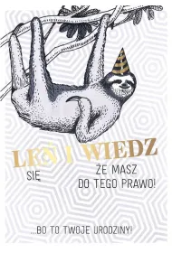 Kukartka Karnet B6 GS-012 Urodziny leniwiec