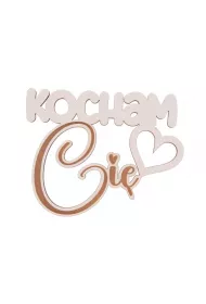 Cresco Drewniany napis - Kocham Ci� bia�y 5 szt.
