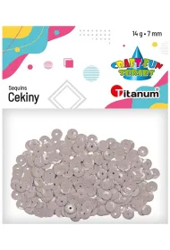 Titanum Cekiny okr�g�e pastelowe jasnoszare 7mm, 14g