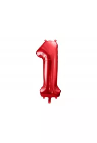 PartyDeco Balon foliowy 1 czerwony 86cm