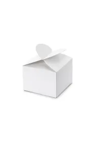 PartyDeco Pude�eczka serce bia�e 6 x 5 x 6cm 10 szt.