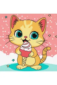 Malowanie po numerach - Malinowe lody Kids 25x25cm Ideyka