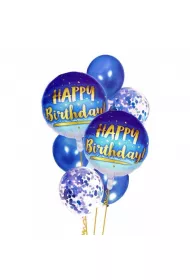 GoParty Balony Happy Birthday niebieski