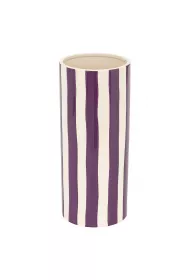 Atmosphera Ceramiczny wazon w paski Eden Fioletowy