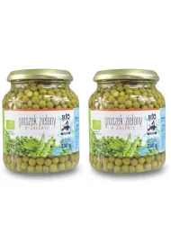Bio Kontynenty Groszek zielony w zalewie (s�oik) Zestaw 2 x 350 g Bio