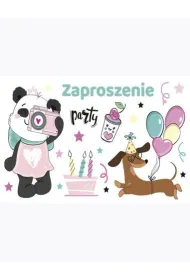 Zaproszenie Z 160x95 zest. 62128 Dzieci�ce - Balony, Dziewczynka, Grafika, Pandy, Psy, Torty, Urodziny 10 szt.