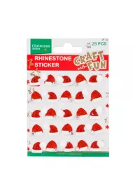 Craft with Fun Naklejki brokatowe czapki Miko�aja 438803 6 szt.