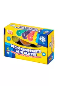 Astra Farby dekoracyjne brokatowe 6x20ml