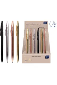 Interdruk D�ugopis metalowy slim Satin Gold niebieski