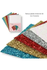 Polsirhurt Tektura A4 g�adka brokat 3D 5 szt.