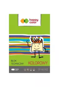 Blok techniczny kolorowy A4 Happy Color 170g 20 szt.