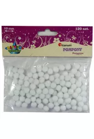 Titanum Pompony poliestrowe bia�y 10mm