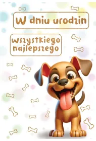 Trend Kartka okoliczno�ciowa W dniu urodzin pies