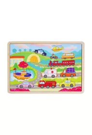 Puzzle drewniane 35 el. Pojazdy Brimarex