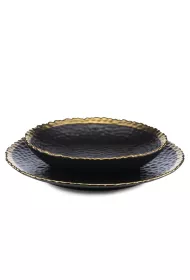 HowHomely Komplet 8 talerzy Kati Black Gold