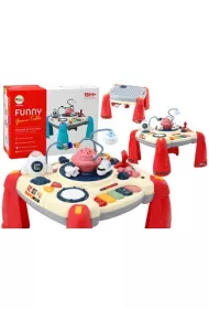 LeanToys Stolik edukacyjny interaktywny pianinko czerwone
