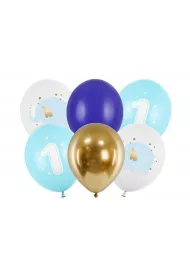 PartyDeco Balony Roczek Pastel Light Blue 30cm