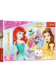 Puzzle 100 el. Glitter. Wspomnienia Belli i Arielki. Disney Princess Trefl