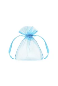 PartyDeco Woreczki z organzy b��kit 10cm 10 szt.
