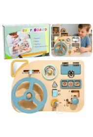 Tablica manipulacyjna sensoryczna drewniana LeanToys
