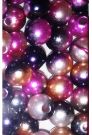 Korale t�czowe granatowo-r�owo-szare 8mm