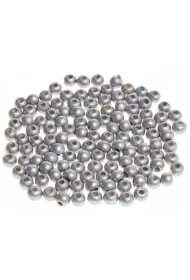 Brewis Koraliki drewniane do nawlekania srebrne 8mm