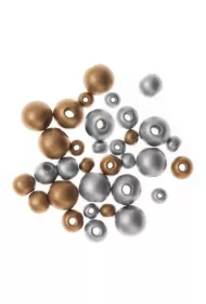 Dalprint Drewniane koraliki kulki gold&silver 30 szt.