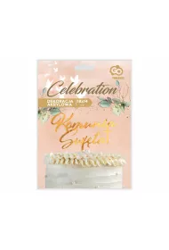 Godan Dekoracja akrylowa na tort Komunia z�ota 18x14cm