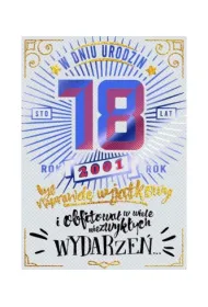 Kukartka Karnet B6 18-te urodziny - z�ote lata